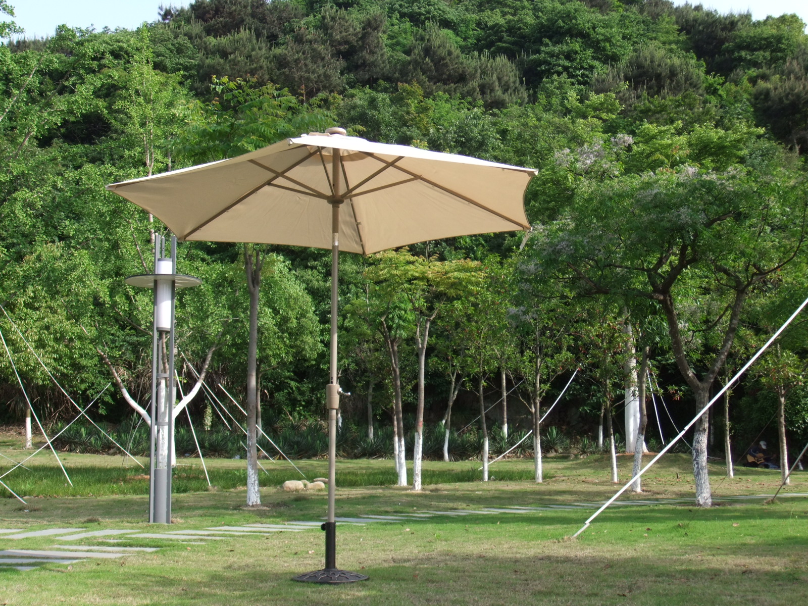 parasol with solar lights and bluetooth